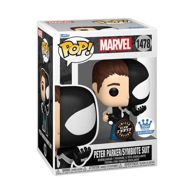 peter parker symbiote suit exclusive white background glow chase 1478