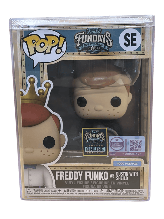 Freddy funko as Dustin with Shield #SE Funko Pop from Funko Fundays