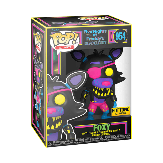 foxy blacklight hot topic yellow background 954