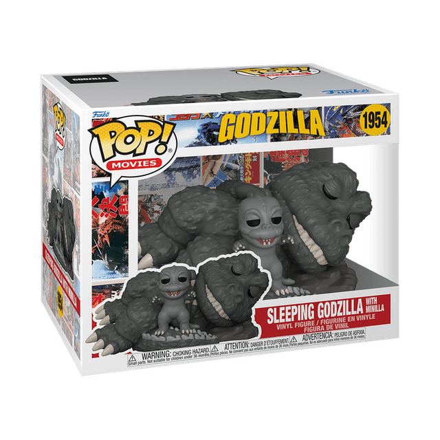 sleeping godzilla with minilla 1954