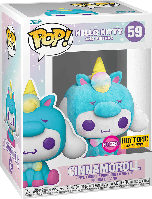 cinnamoroll hot topic yellow background flocked pink 59
