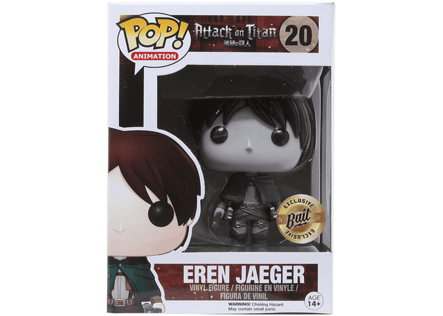 eren jaeger black white bait gold background 20