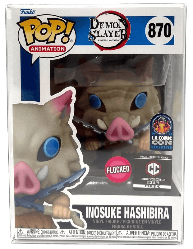 inosuke hashibira cc chalice collectibles black background flocked pink l a comic con 870