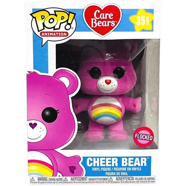 cheer bear flocked pink background 351