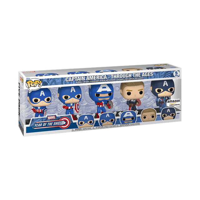 captain america through the ages amazon exclusive white background 5 pack