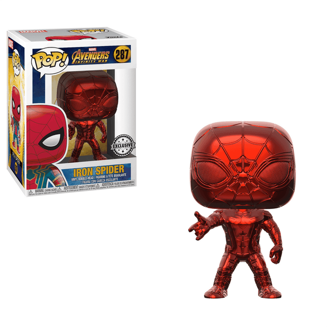 iron spider red chrome exclusive silver background 287