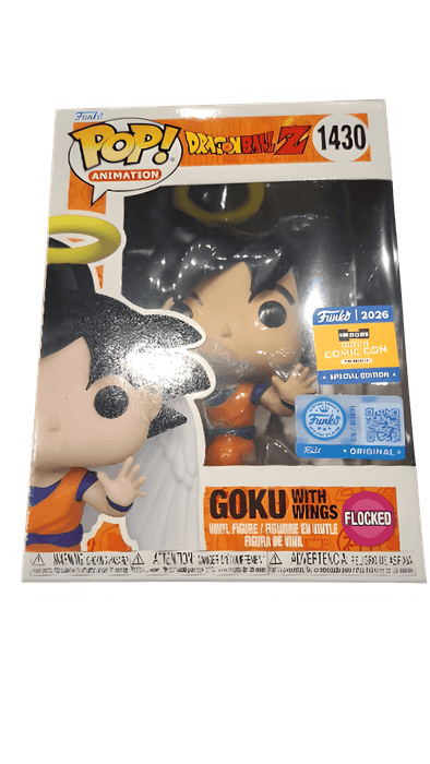 goku with wings original blue dutch comic con flocked pink background 1430