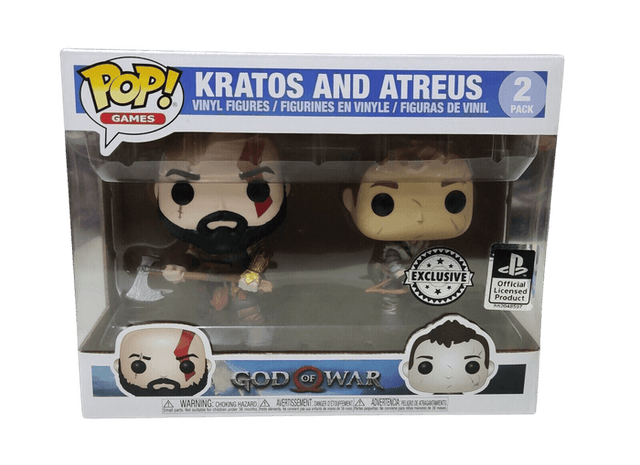 kratos and atreus exclusive silver background official licensed product 2 pack