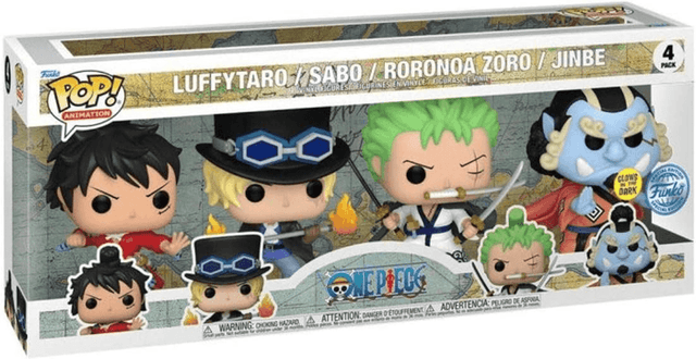 luffytaro sabo roronoa zoro jinbe special edition glows in the dark 4 pack