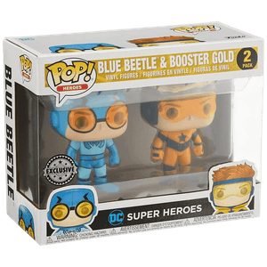 blue beetle booster gold exclusive silver background 2 pack