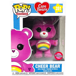 cheer bear flocked pink background 351