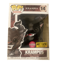 krampus black hot topic yellow background flocked pink 14
