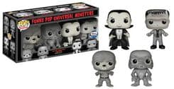 universal monsters black white gemini blue background 4 pack