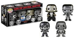 universal monsters black white metallic gemini blue background 4 pack