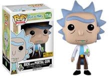 rick with portal gun hot topic yellow background 114