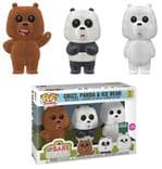 grizz panda ice bear a barnes noble exclusive green background flocked pink 3 pack