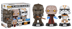 Tarfful, Unhooded Emperor, & Utapau Clone Trooper #3 PACK Funko Pop