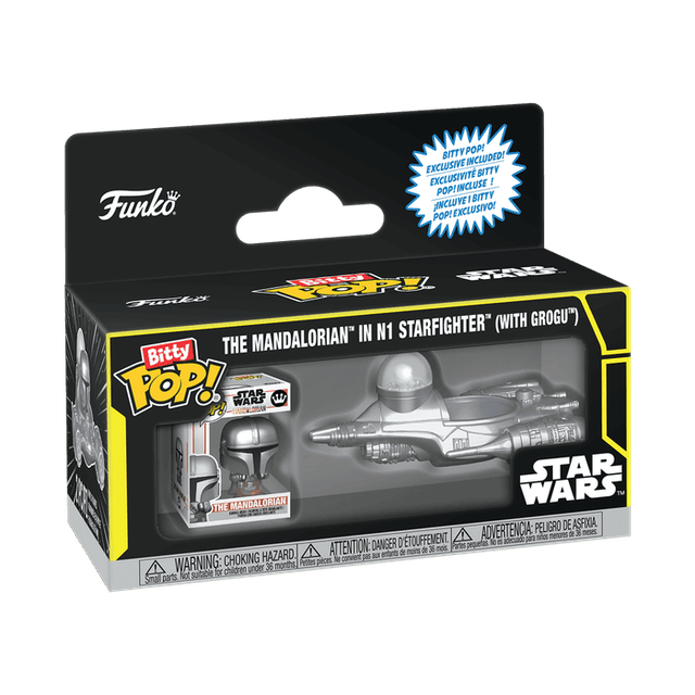 the mandalorian in n1 starfighter with grogu