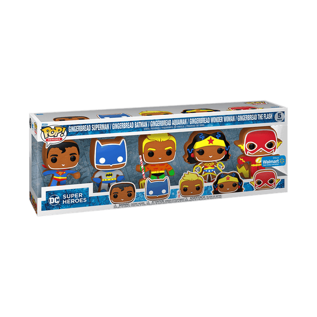 gingerbread superman batman aquaman wonder woman the flash only at walmart 5 pack