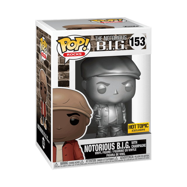 notorious b i g with champagne platinum metallic hot topic yellow background limited 153
