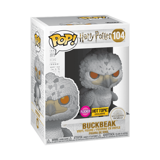 buckbeak orange eyes hot topic yellow background flocked pink 104