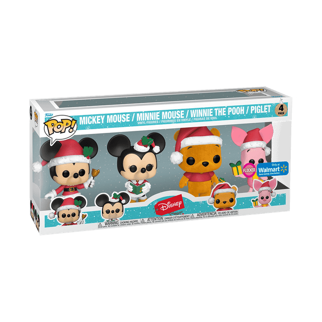 mickey mouse minnie winnie the pooh piglet only at walmart flocked pink background 4 pack