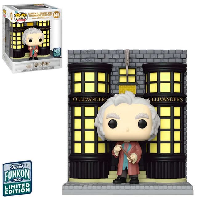 garrick ollivander with ollivanders wand shop funkon