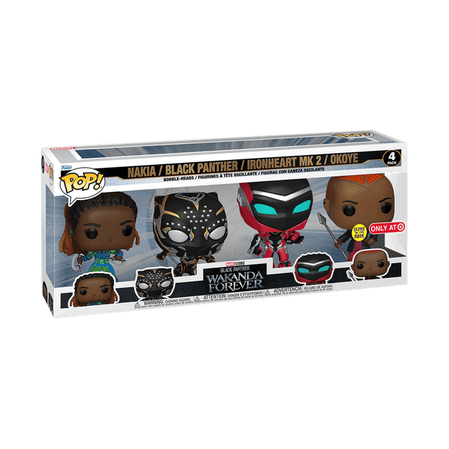 nakia black panther ironheart mk2 okoye special edition glows in the dark 4 pack