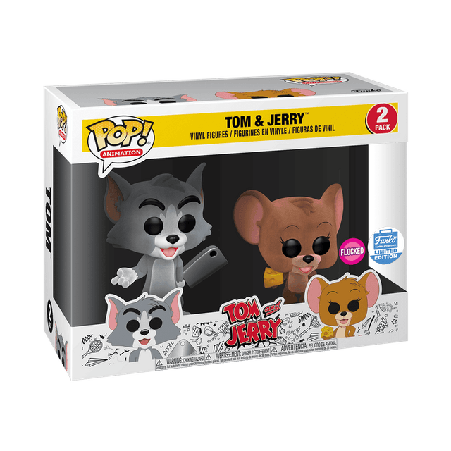 tom jerry limited edition flocked pink background 2 pack