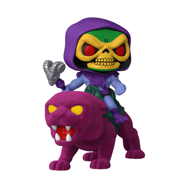 skeletor on panthor limited edition flocked pink background 98
