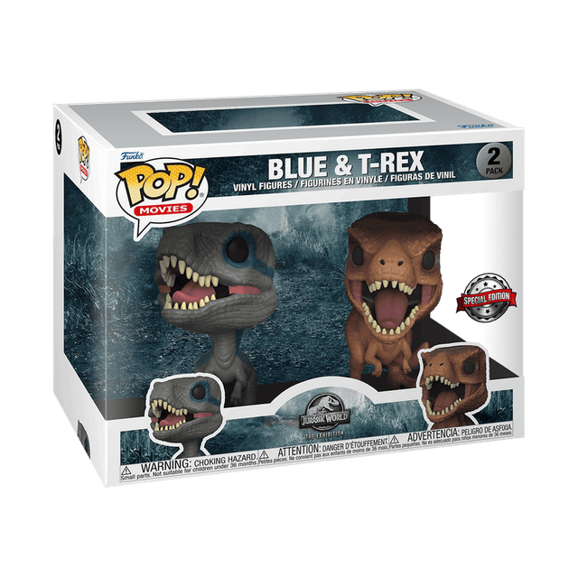 blue and t rex jurassic world the exhibition 2 pack