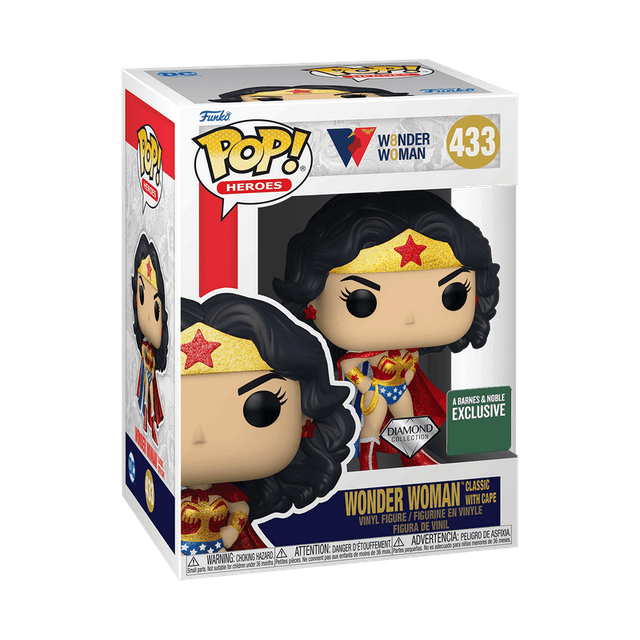 wonder woman classic with cape a barnes noble exclusive green background diamond 433