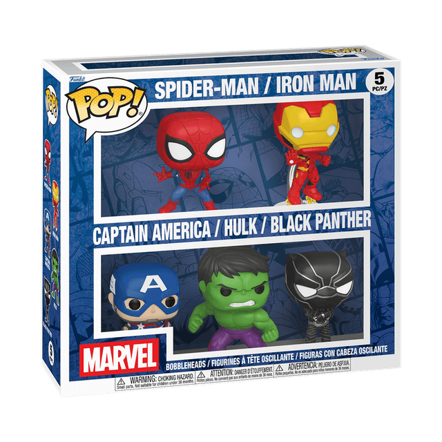 Spider-Man / IronMan Captain America / Hulk / Black Panther #5 PC/PZ Funko Pop from Marvel