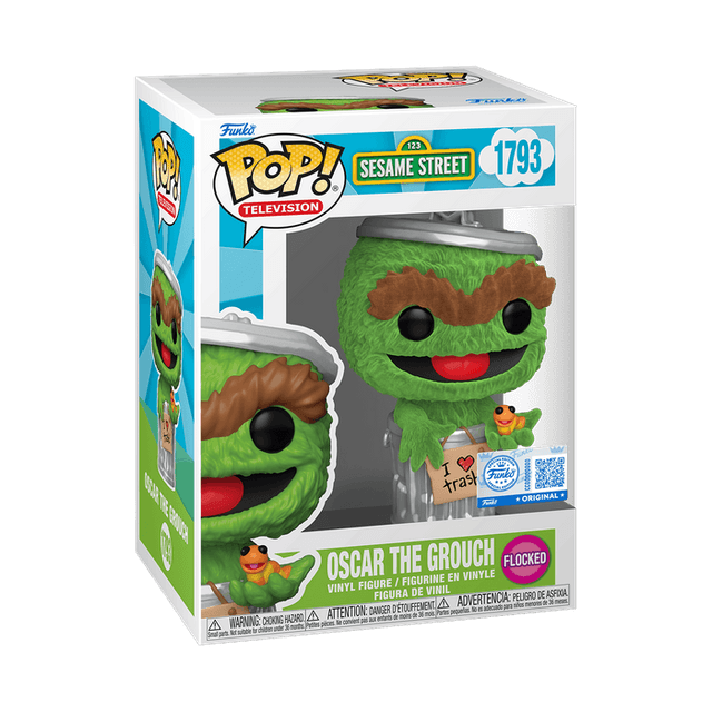 oscar the grouch original blue flocked pink background 1793
