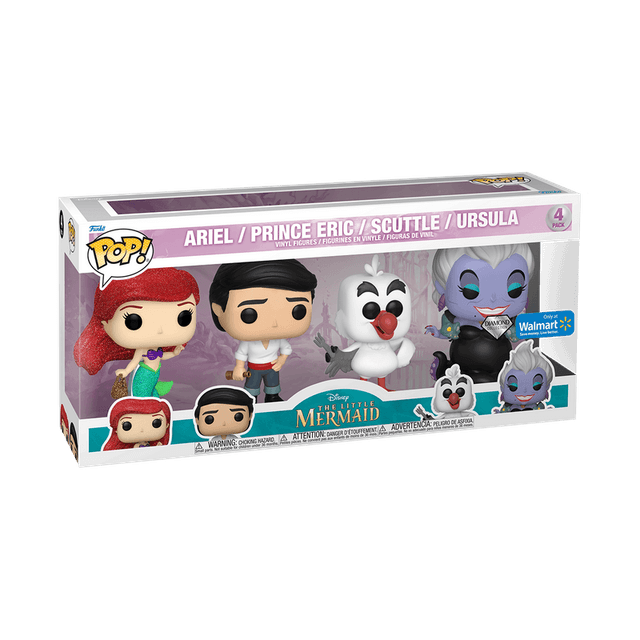 ariel prince eric scuttle ursula only at walmart diamond 4 pack