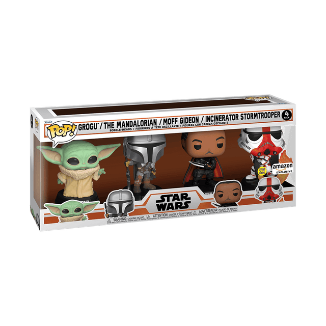 the mandalorian grogu moff gideon incinerator trooper glows in dark 4 pack