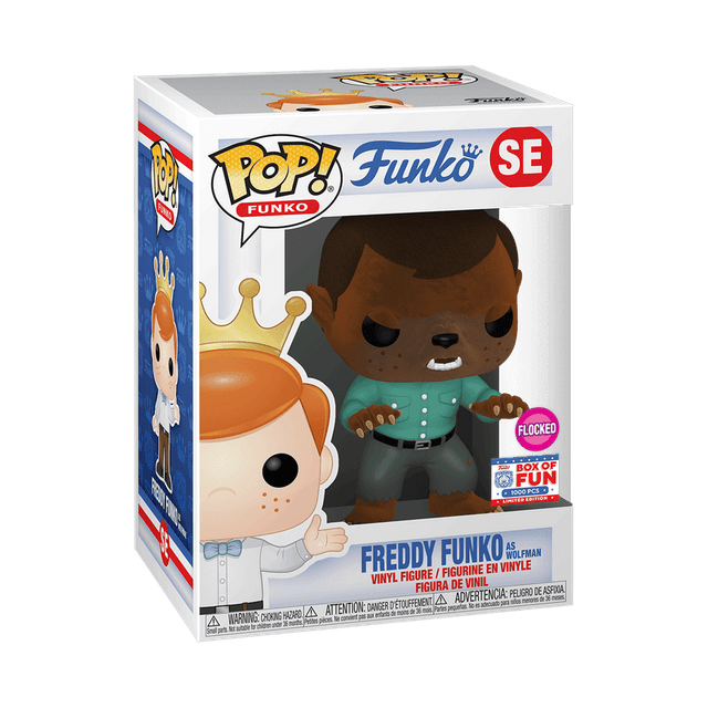 freddy as wolfman box of fun flocked pink background