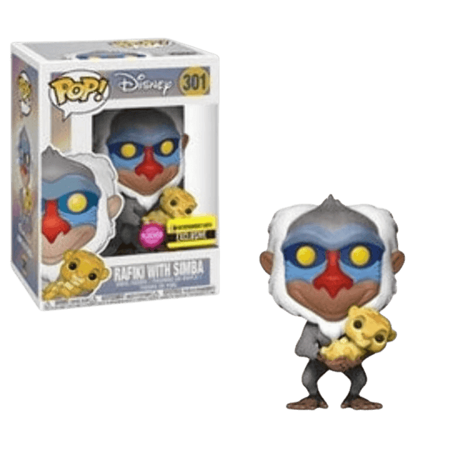 rafiki with simba entertainment earth exclusive flocked pink background 301