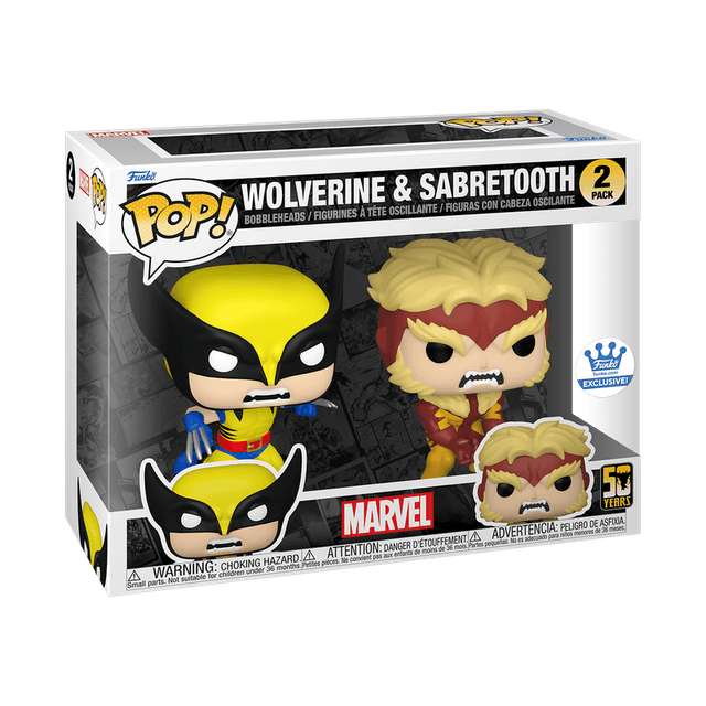 wolverine sabretooth exclusive white background 2 pack