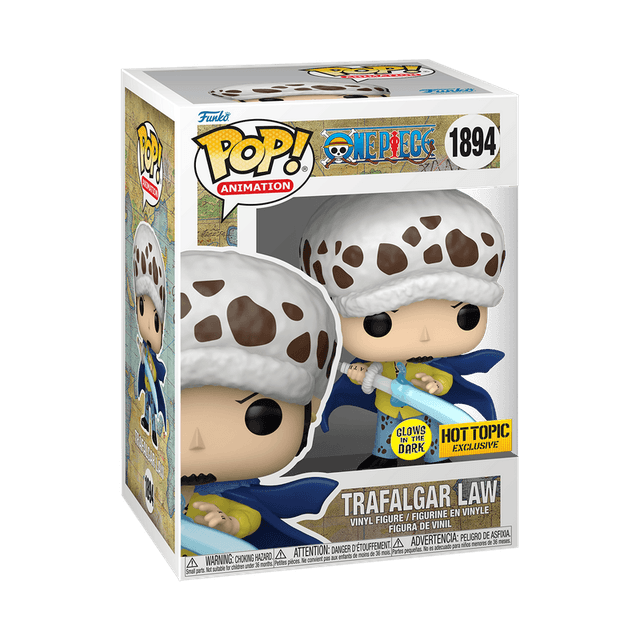 trafalgar law hot topic yellow background glows in the dark 1894