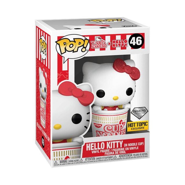 hello kitty in noodle cup diamond hot topic yellow background 46