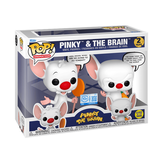 pinky and the brain original blue glows in dark 2 pc pz
