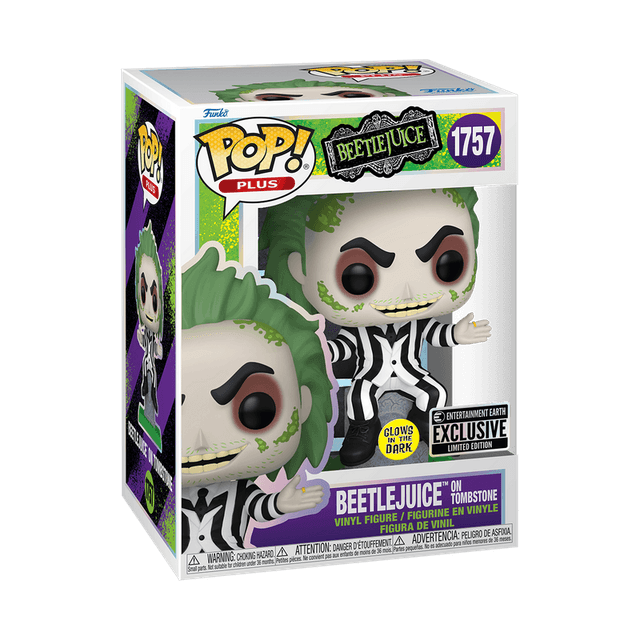 beetlejuice on tombstone entertainment earth exclusive holo glows in the dark 1757