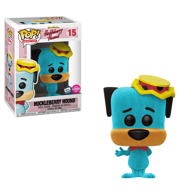huckleberry hound gemini blue background flocked pink 15