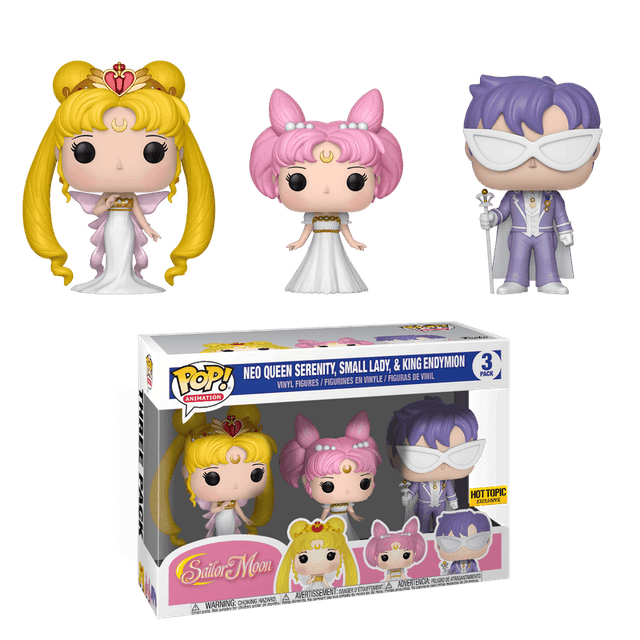 neo queen serenity small lady king endymion hot topic yellow background 3 pack
