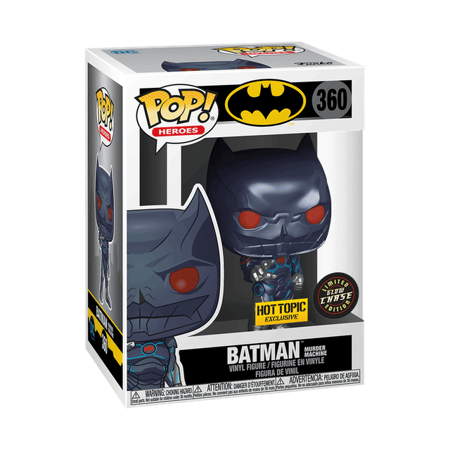 batman earth 44 murder machine hot topic yellow background glow chase 360