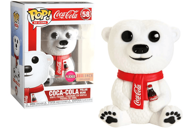 coca cola polar bear boxlunch exclusive flocked pink background 58