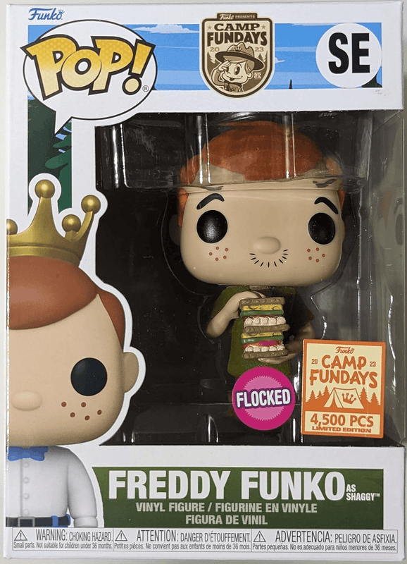 freddy as shaggy camp fundays flocked pink background