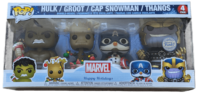 hulk groot cap snowman thanos special edition 4 pack