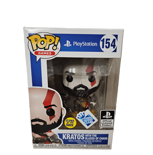 kratos with the blades of chaos insider club blue background glows in dark official licensed product 154
